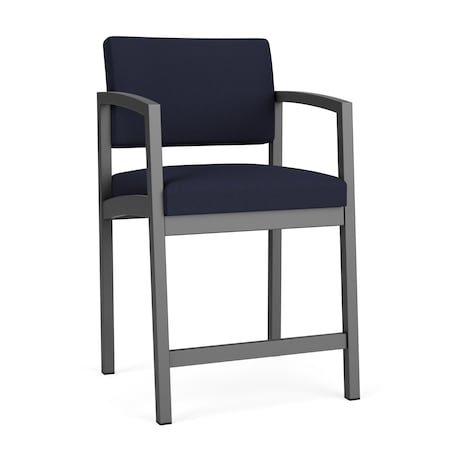 Lenox Steel Hip Chair Metal Frame, Charcoal, OH Navy Upholstery